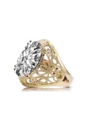 14K Жовте золото Циркон Каблучка Вінтаж стиль vrc074y